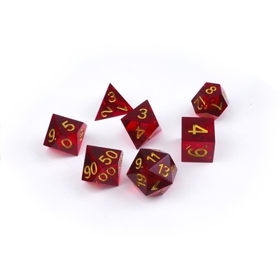 Jeux de dés de résine naturelle de grenade rouge jeu de dés de bureau domaine de magie préféré aventure dnd
