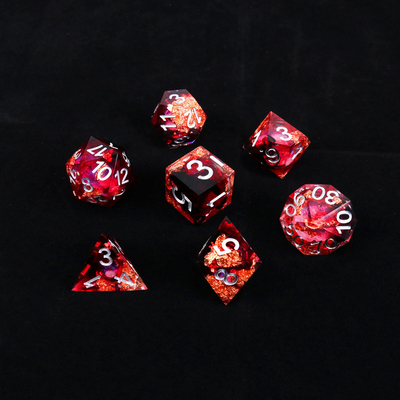 Jeu de bureau multi-facettes en résine naturelle en feuille d'or rouge Dice Border Gate