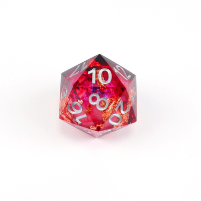 Jeu de bureau multi-facettes en résine naturelle en feuille d'or rouge Dice Border Gate