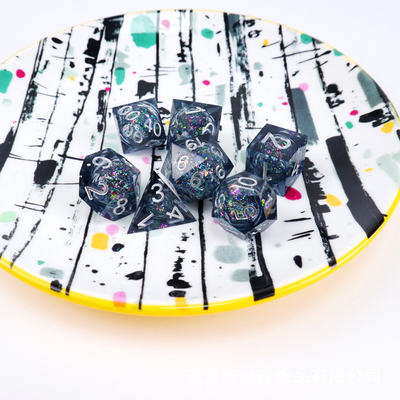 Légume bleu-gris liquide résine naturelle multi-face jeu de dés dragon et donjon Dnd dés