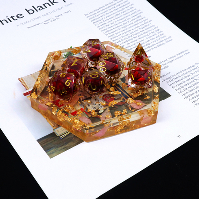 Résine naturelle liquide de grenade multi-facettes jeu de tablettes jeu de dés dnd dés