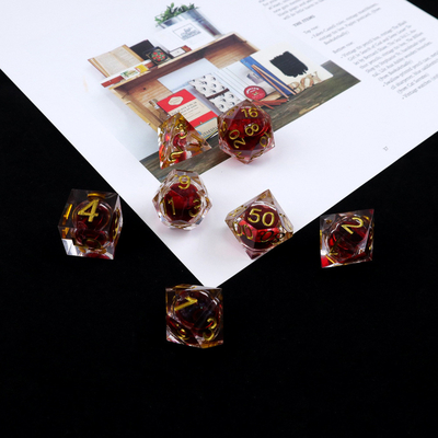 Résine naturelle liquide de grenade multi-facettes jeu de tablettes jeu de dés dnd dés