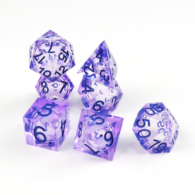 Pourpre sable de flux blanc nombre de ciel résine multi-facettes jeu de dés suite dragon and dungeon city dnd dés