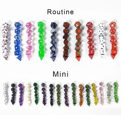 Mini jeu de dés de résine de bureau de couleur bonbon