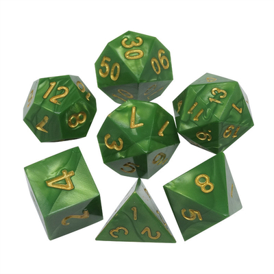 Jeux de dés en résine naturelle en marbre vert