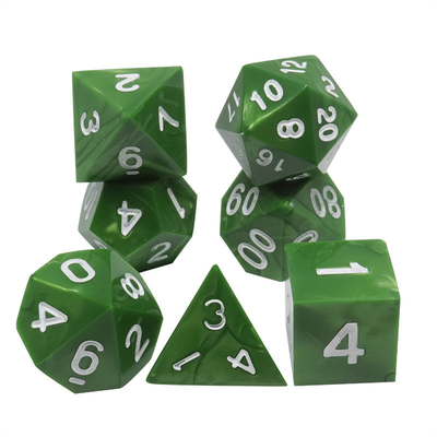 Jeux de dés en résine naturelle en marbre vert