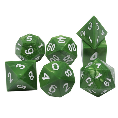Jeux de dés en résine naturelle en marbre vert