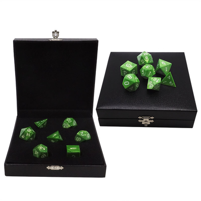 Jeux de dés en résine naturelle en marbre vert