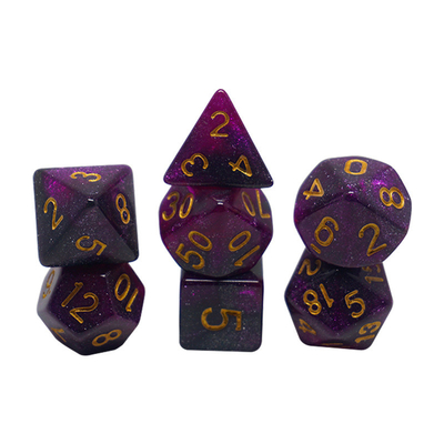 Rouge, violet et noir trois couleurs de résine jeu de dés dragon et donjon dnd dés