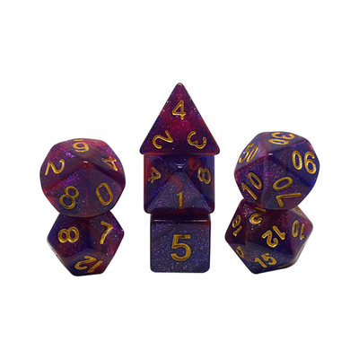 Rouge, violet et noir trois couleurs de résine jeu de dés dragon et donjon dnd dés