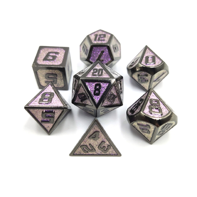 Flash poudre métallique multi-face jeu de dés jeu de caractère bleu