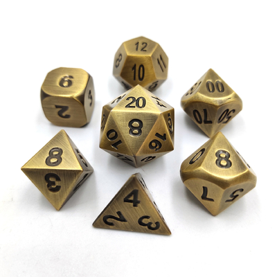 Champagne couleur or métal jeu de dés polyédrique