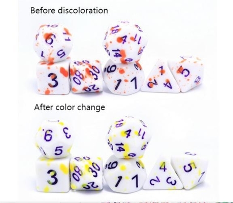 Changer de couleur à haute température Graffiti couleur fantôme résine jeu de plateau de dés dnd jeu de dés