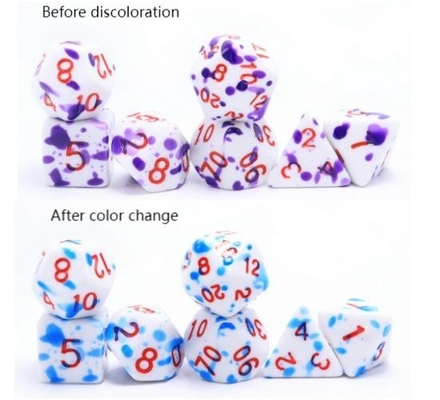 Changer de couleur à haute température Graffiti couleur fantôme résine jeu de plateau de dés dnd jeu de dés