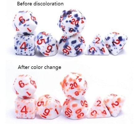 Changer de couleur à haute température Graffiti couleur fantôme résine jeu de plateau de dés dnd jeu de dés