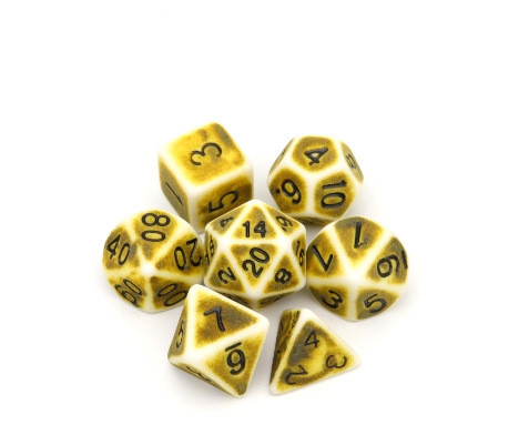 Antique, vieux fond blanc couleur résine dés jeu de bureau dnd dés
