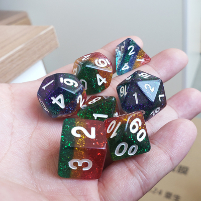 Le jeu de dés Shin Golden Powder Rainbow Resin Dragon and Dungeon