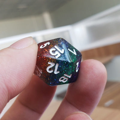 Le jeu de dés Shin Golden Powder Rainbow Resin Dragon and Dungeon