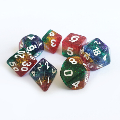 Le jeu de dés Shin Golden Powder Rainbow Resin Dragon and Dungeon