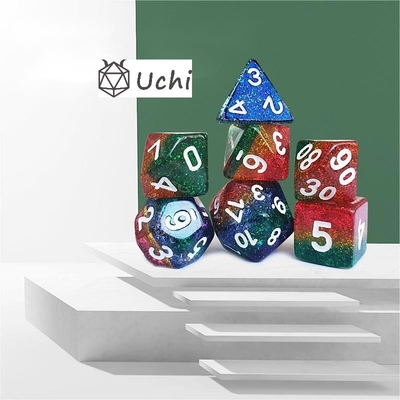 Le jeu de dés Shin Golden Powder Rainbow Resin Dragon and Dungeon