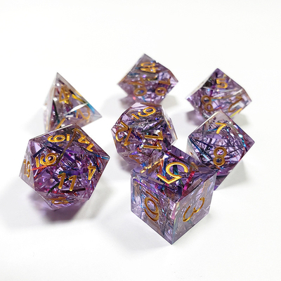 bande de couleur violette Resine Boarding Dice Set Dragon and Dungeon