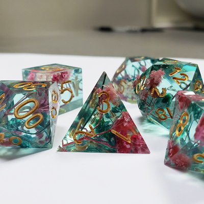 Des fleurs séchées Resine Boarding Dice Set Dragon and Dungeon