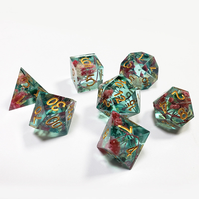 Des fleurs séchées Resine Boarding Dice Set Dragon and Dungeon