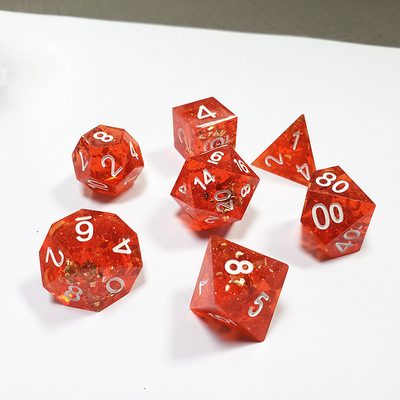 Pixel Pomme de grenade Rouge de résine de cristal de jeu de dés