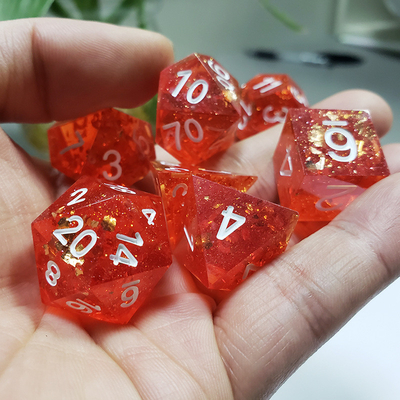 Pixel Pomme de grenade Rouge de résine de cristal de jeu de dés