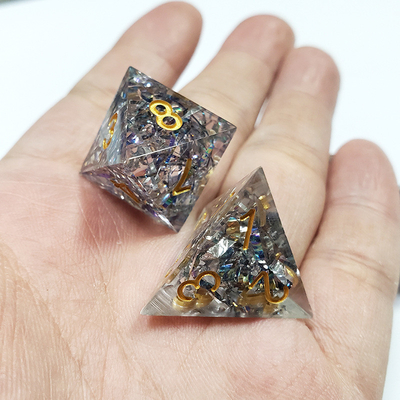 bande de couleur cristalline transparente Resine Boarding Dice Set dnd dés
