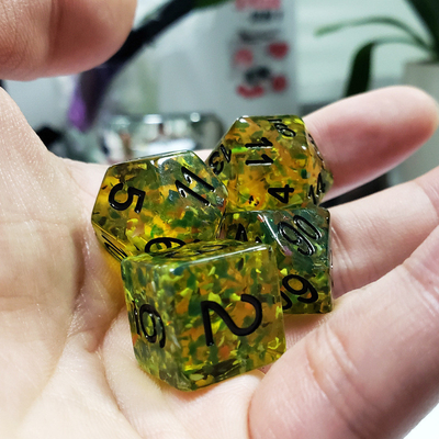 Flash jaune résine de jeu de dés dnd
