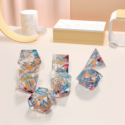 Sable de flux liquide de khaki Résine multi-noodle jeu de tablettes jeu de dés et de dés
