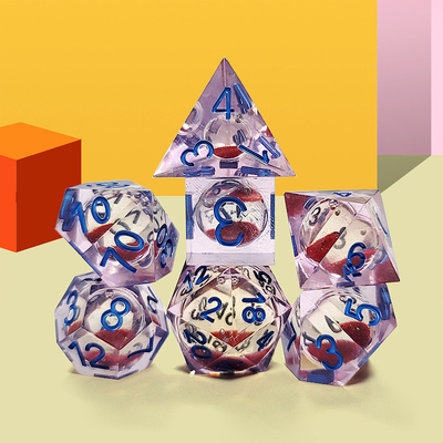Sable de flux rouge Résine multi-noodle jeu de tablettes jeu de dés et dés
