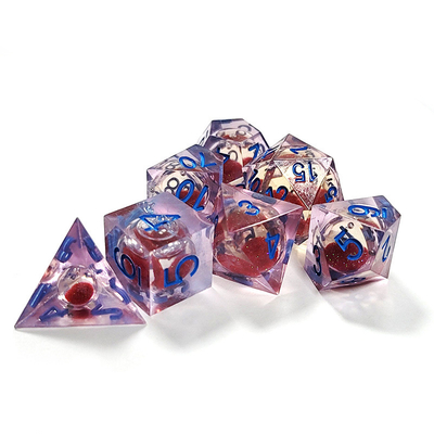 Sable de flux rouge Résine multi-noodle jeu de tablettes jeu de dés et dés