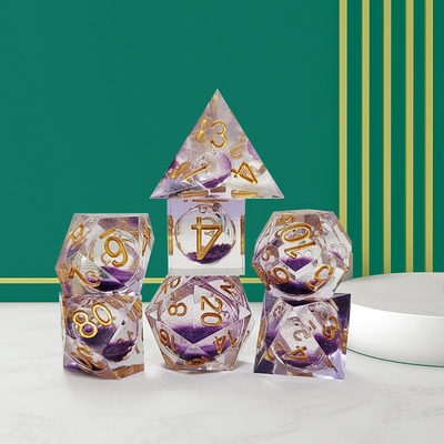 Sable flottant violet Résine multi-noodle jeu de tablettes jeu de dés dnd dés