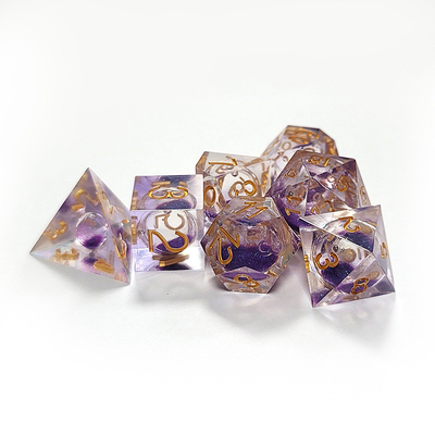 Sable flottant violet Résine multi-noodle jeu de tablettes jeu de dés dnd dés