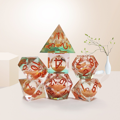 Jeux de dés à base de résine de sable orange