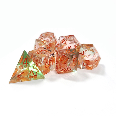 Jeux de dés à base de résine de sable orange