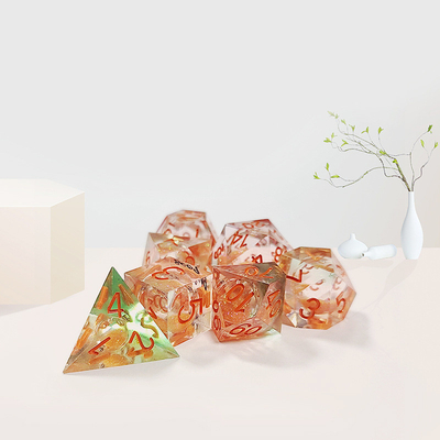 Jeux de dés à base de résine de sable orange