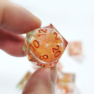 Jeux de dés à base de résine de sable orange