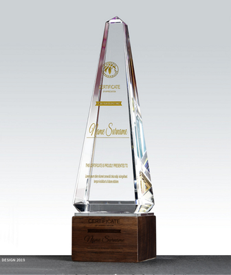 Trophées en résine personnalisés Trophée de combinaison de cristal et de bois massif