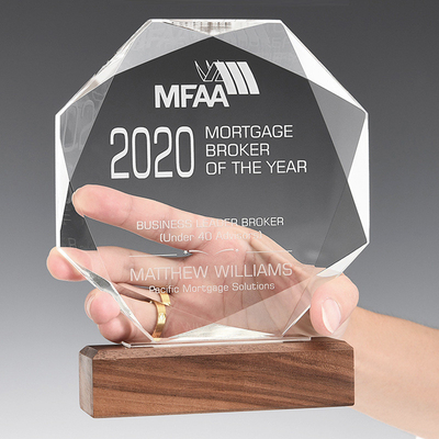 Trophées en résine personnalisés à base de bois Trophée en cristal personnalisé