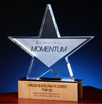 Trophées en résine personnalisés à base de bois Trophée en cristal personnalisé