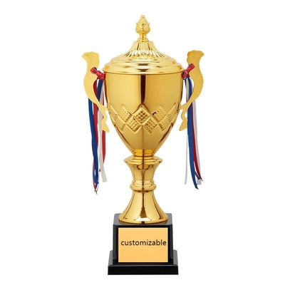 Coupe de trophée métallique personnalisée 32 cm hauteur résistante aux déchirures