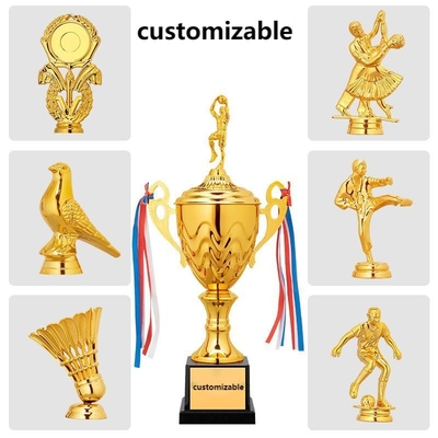 Coupe de trophée métallique personnalisée 32 cm hauteur résistante aux déchirures