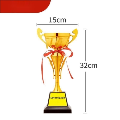 Coupe de trophée métallique personnalisée 32 cm hauteur résistante aux déchirures