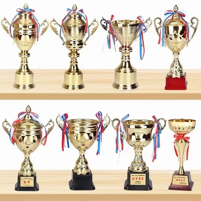 Coupe de trophée métallique personnalisée 32 cm hauteur résistante aux déchirures