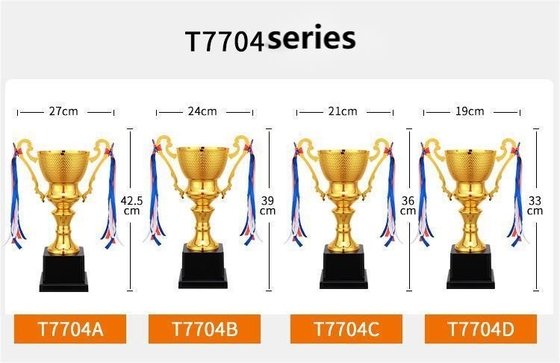 Coupe de trophée métallique personnalisée 32 cm hauteur résistante aux déchirures
