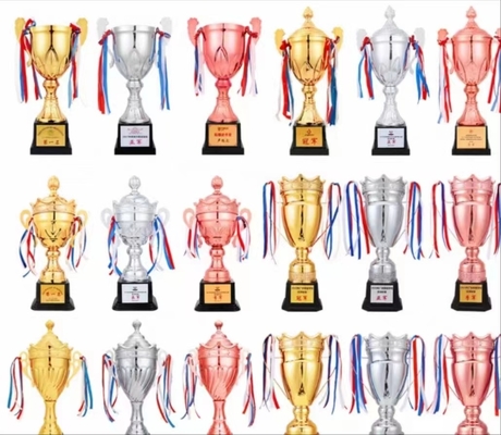 Coupe de trophée métallique personnalisée 32 cm hauteur résistante aux déchirures