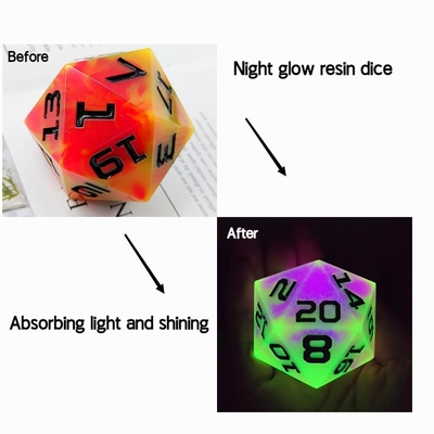 Jeu de dés en résine brillante à 20 côtés DND COC TRPG